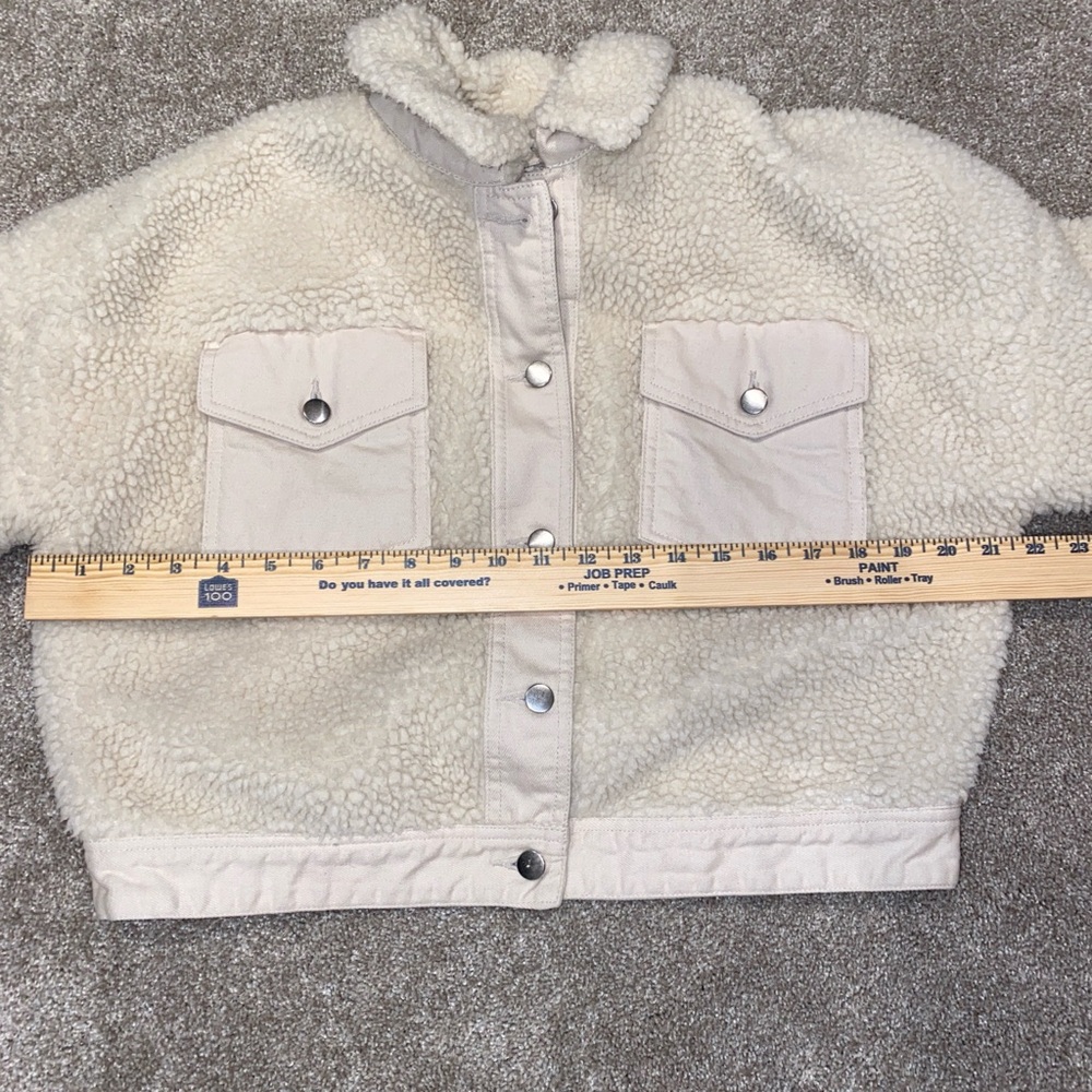 Zara Sherpa Jacket Size XS Cream Off White - Picture 5 of 7